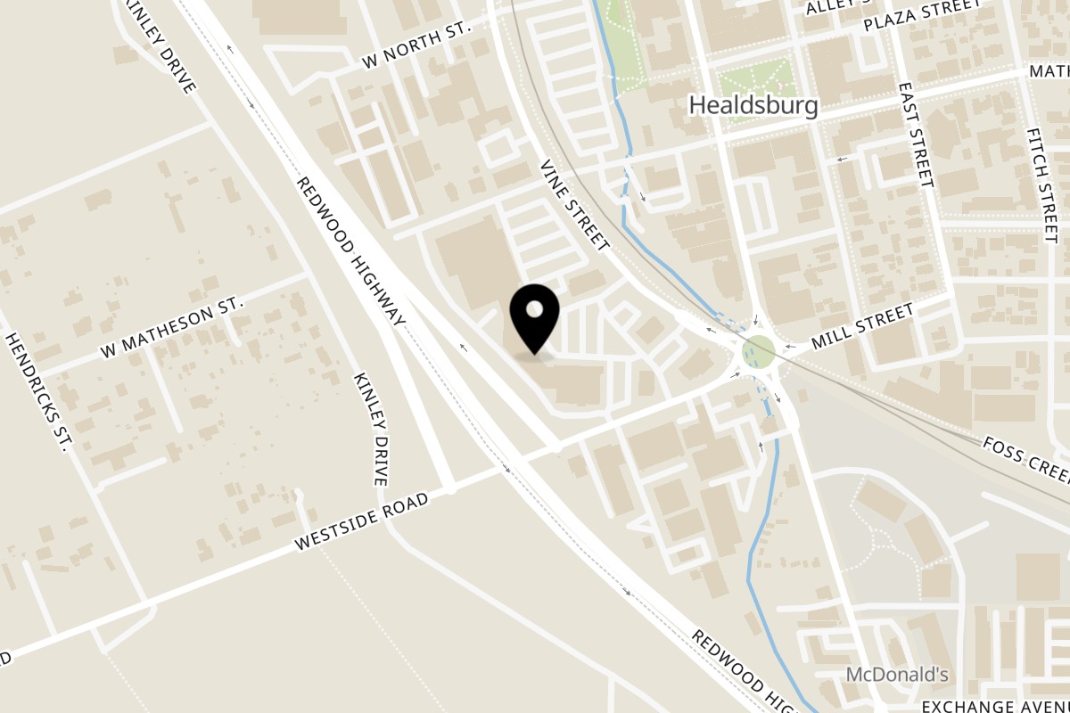 Map showing the location of Agave | Mexican Restaurant & Mezcal & Tequila Bar on 1063 Vine St in Healdsburg